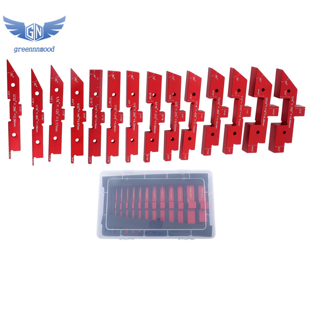 Router Table Setup Bars 14PCS Precision Aluminum Setup Blocks Height Gauge