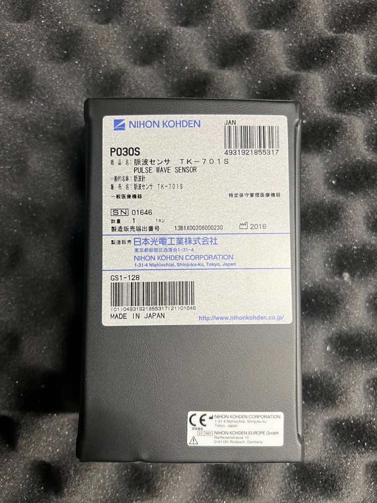 NIHON KOHDEN  P030S Pulse Wave Sensor GS1-128