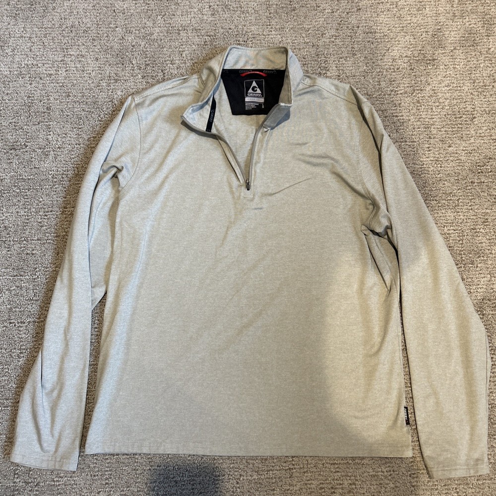 Gerry Pullover Mens Large Tan Quarter Zip Performance Shirt Athletic