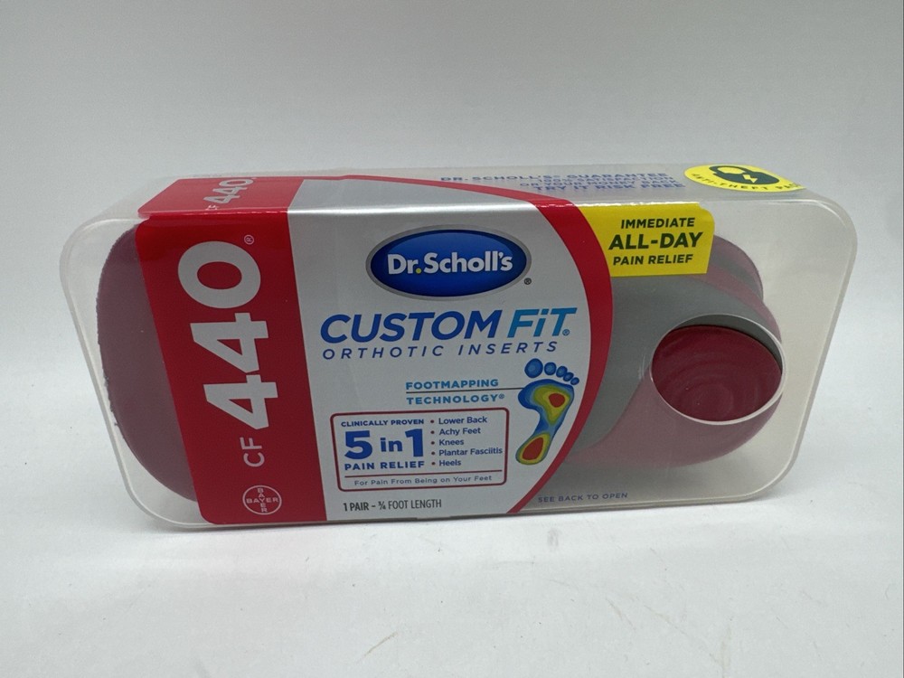 Dr. Scholls CF 440 Custom Fit Orthotic Inserts - Red New Sealed