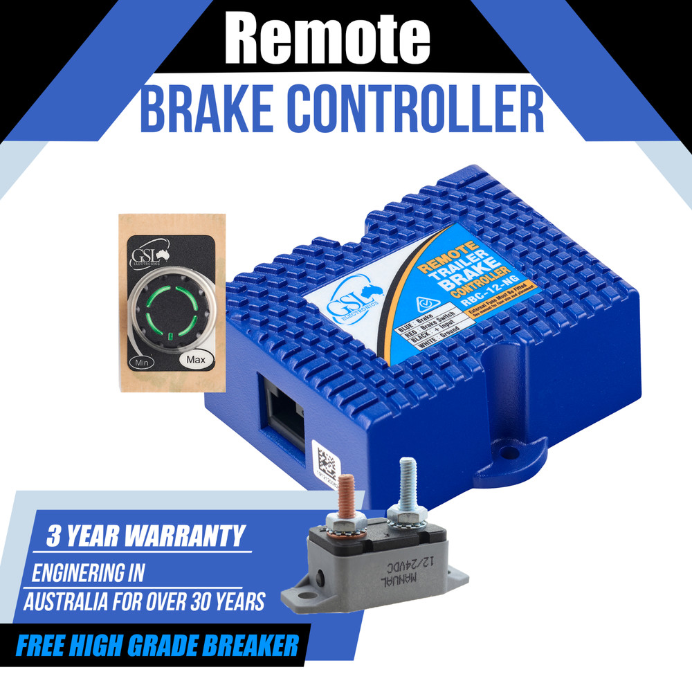 GSL Electronics Electric Brake Controller Kit - 12V Remote Head for Trailer