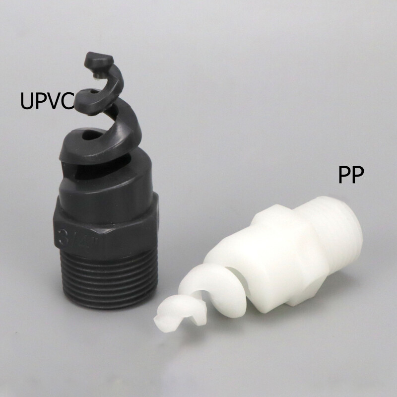 UPVC/PP Spiral Cone Spray Nozzle Atomizing Dedusting Male Thread Misting 1/4"-1"