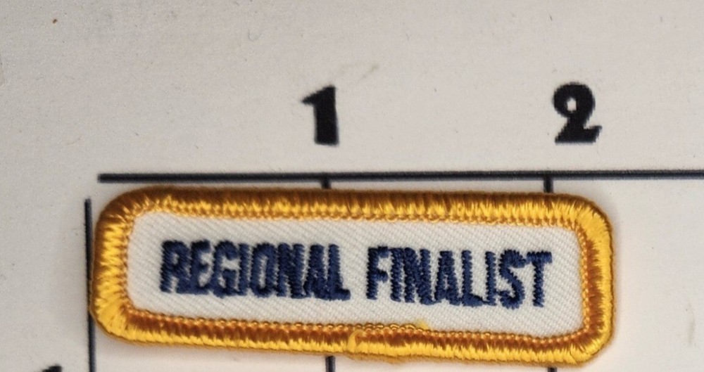 Regional Finalist Patch 2" Embroidered Sew On Vintage Uniform Upcycle