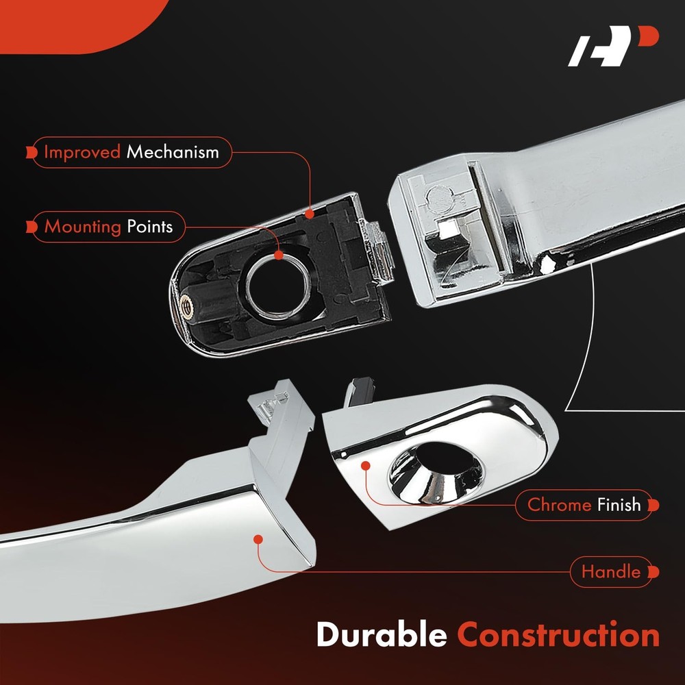 A-Premium Front Left Driver Side Exterior Door Handle with Keyhole Chrome