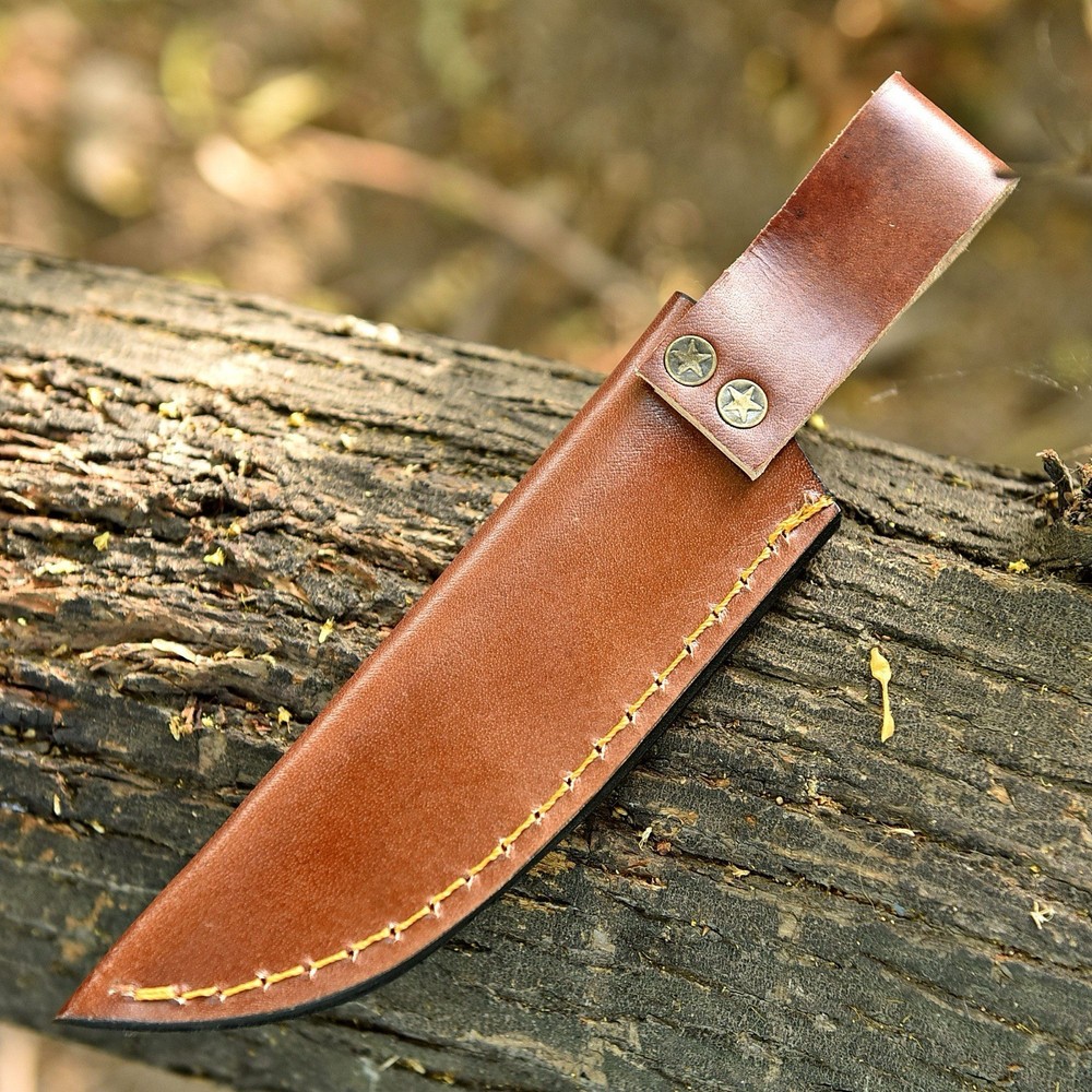 Custom Leather Knife Sheath for Fixed Blade Knife With Belt Loop