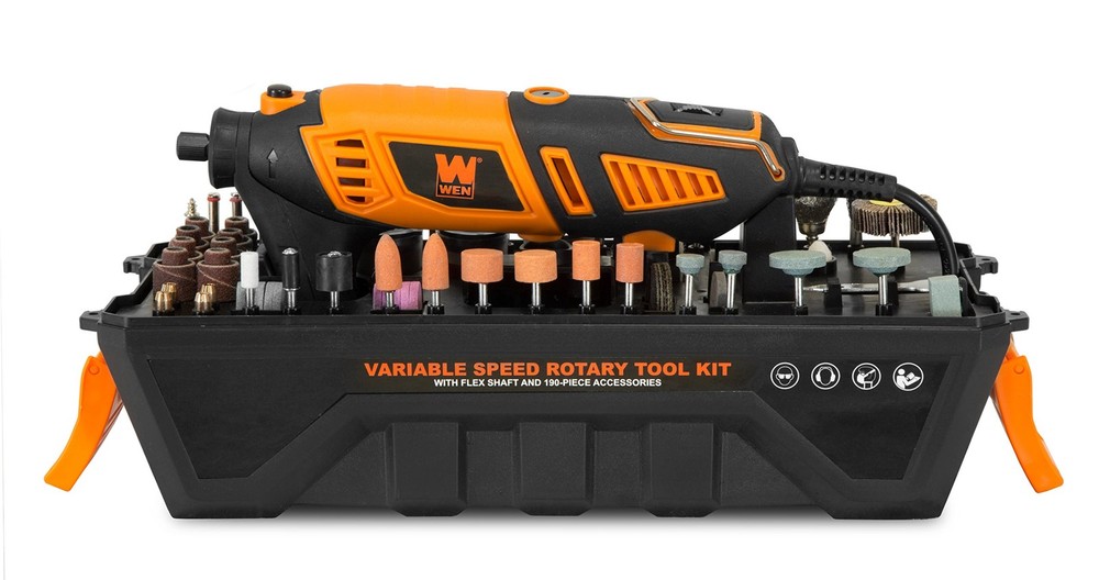 Rotary Tool Kit 190 Piece Accessories Variable Speed Multicolor WEN 23190 Flex