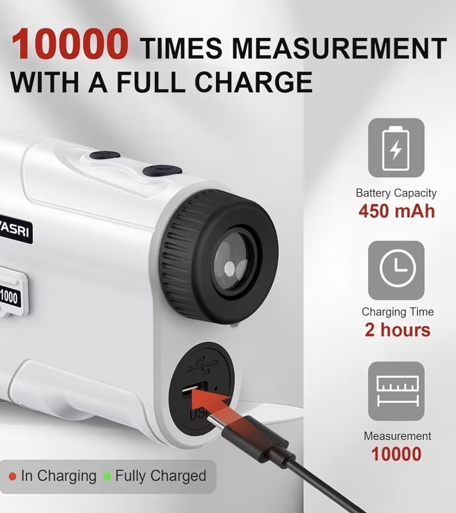 Accurate Golf Rangefinder Slope & Pin Lock Vibrate External Switch 1000 Yards