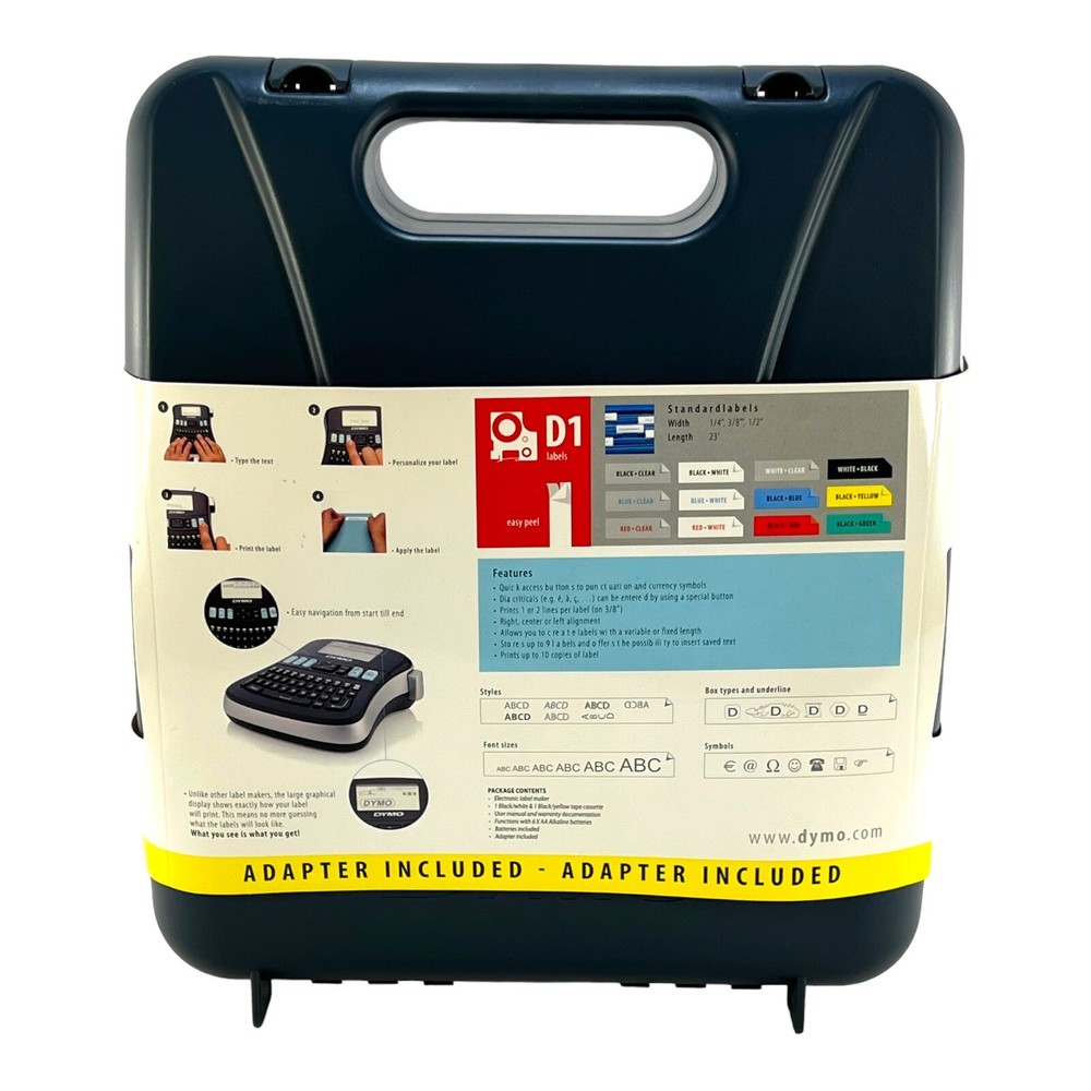 DYMO Label Maker Label Manager 210D Printer Case Bundle
