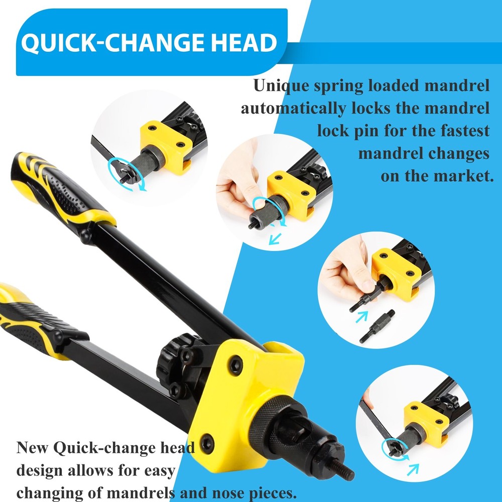 Rivet Nut Gun Kit Rivnut Setting Tools Nut Setter Tool Hand Blind Riveter 14"