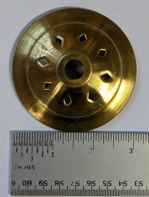 3" Round Solid Brass Lamp Vase Cap - VENTED