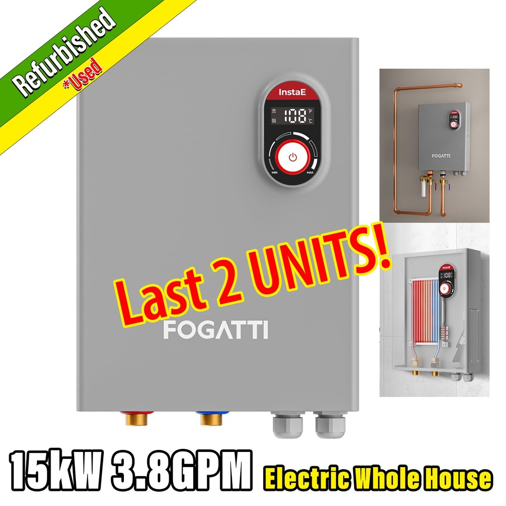 【90% NEW】15KW Electric Tankless Water Heater Instant Boiler for Whole House