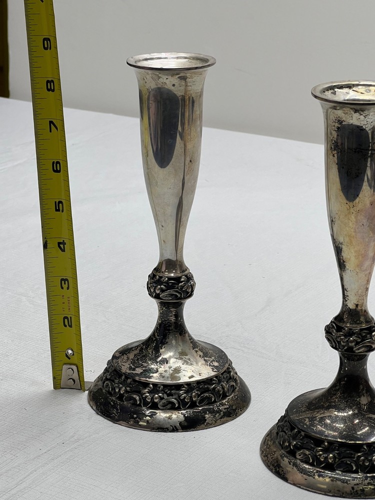 Vintage Sterling Silver Candlesticks Marked sterling