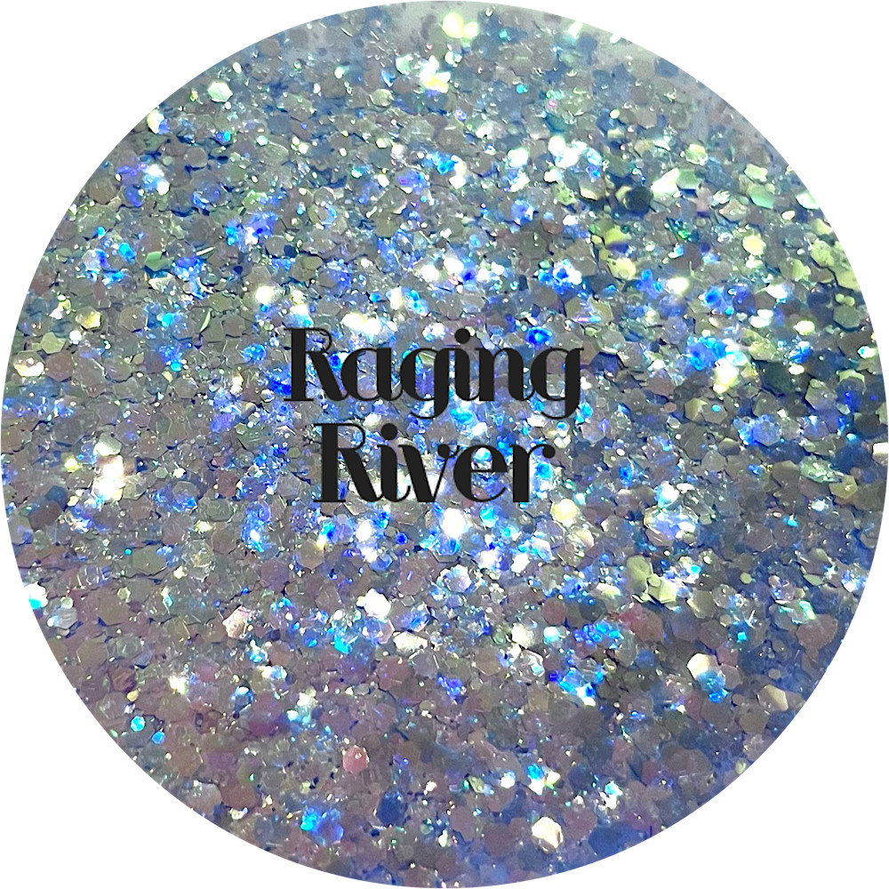 Premium Polyester Glitter - Blue Silver Color Shifting Chunky Mix