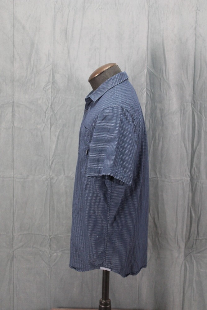 Button Down Shirt - Vans Blue and White Dot Pattern - Men's Medium