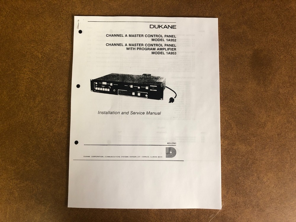 Dukane 1A953 Intercom Control Panel