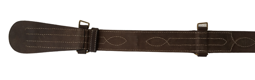 Sam Browne Belt With Shoulder Strap Dark Brown-120 cm