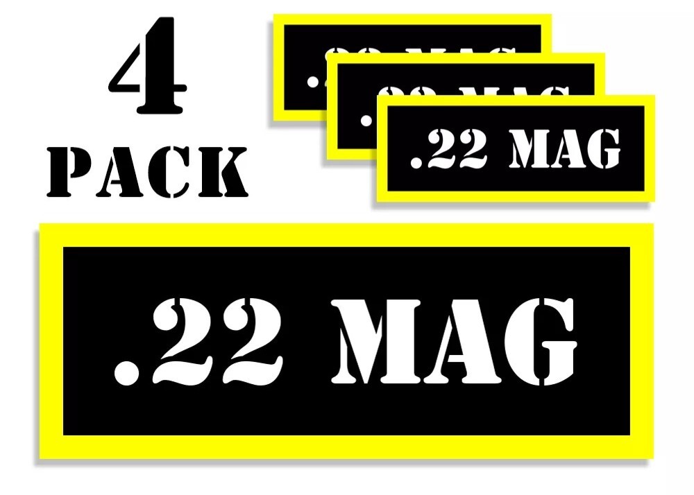 22 MAG Ammo Can Label Stickers Decal Ammunition (4 pack)