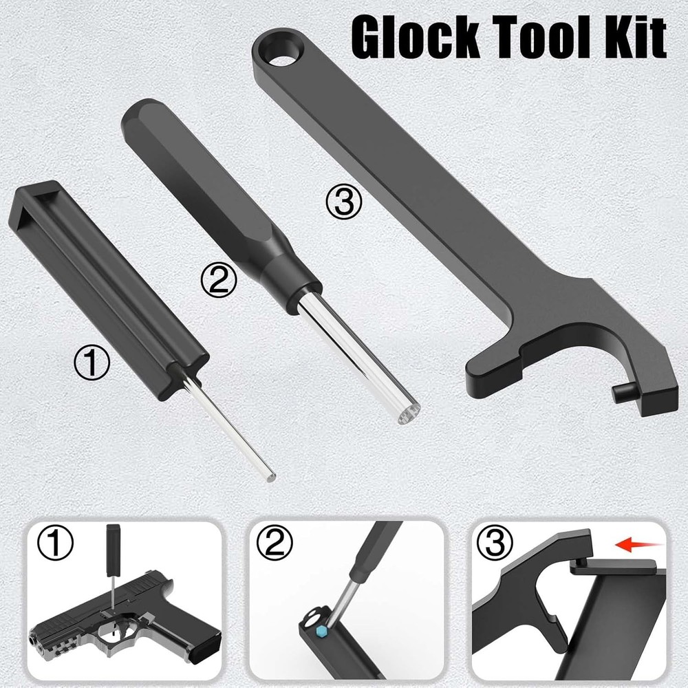 Tool Kit for Glock, Front Sight Remove Magazine Disassembly Small, Black