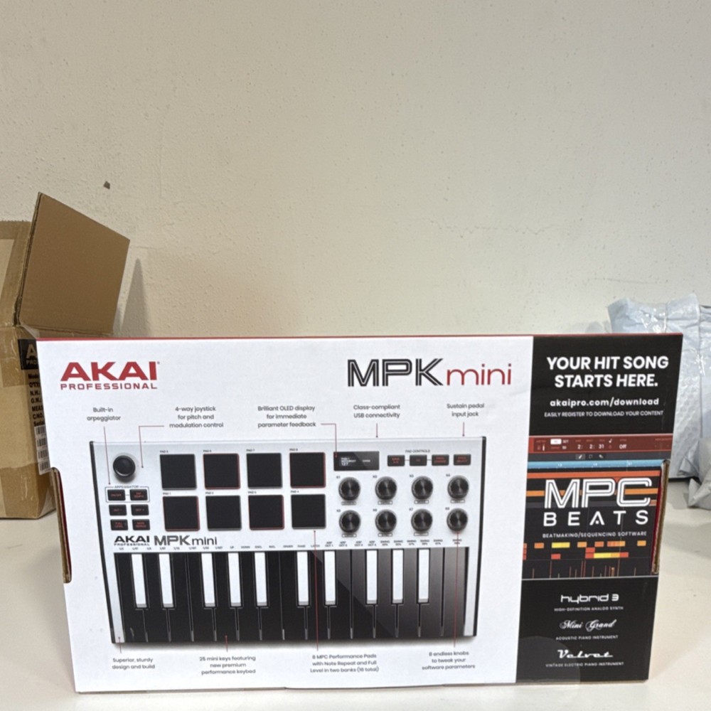 Akai MPK mini Special Edition White Keyboard Controller 25 Synth Keys USB Arpeg…