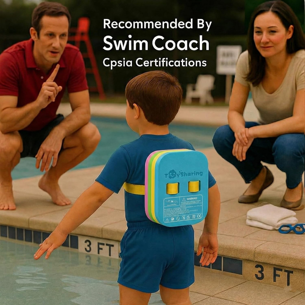 Swim Float Kids Back Belt: Pool Safe Dual-Lock Buckle 140Lbs Pull-Tested - Zero