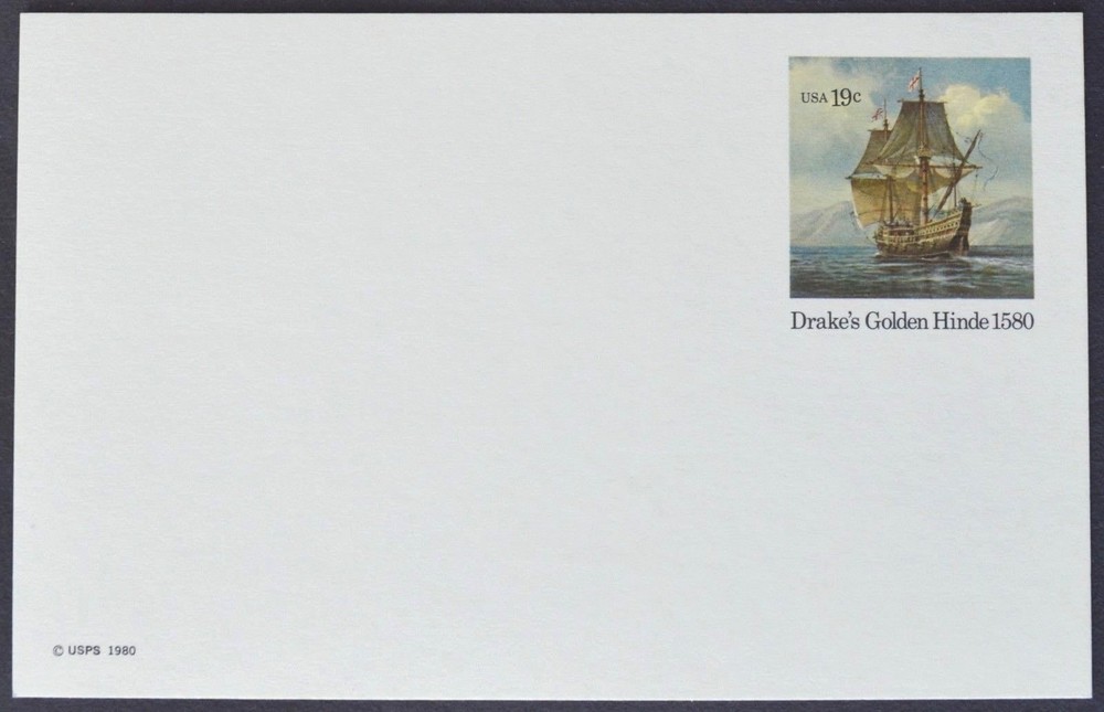 1980 US Sc. #UX86 postal card, 19 cent, mint, sharp corners, excellent condition