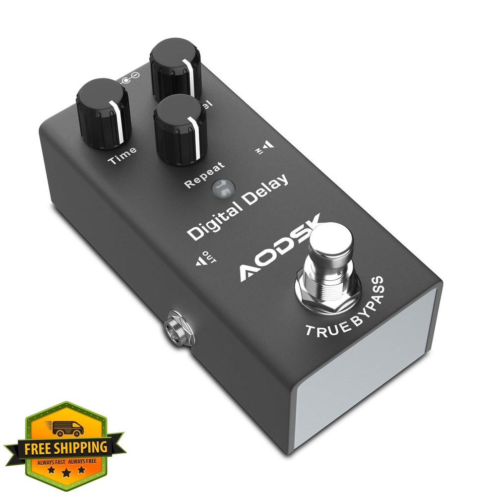 AODSK Digital Delay Guitar Effect Pedal True Bypass 9V DC
