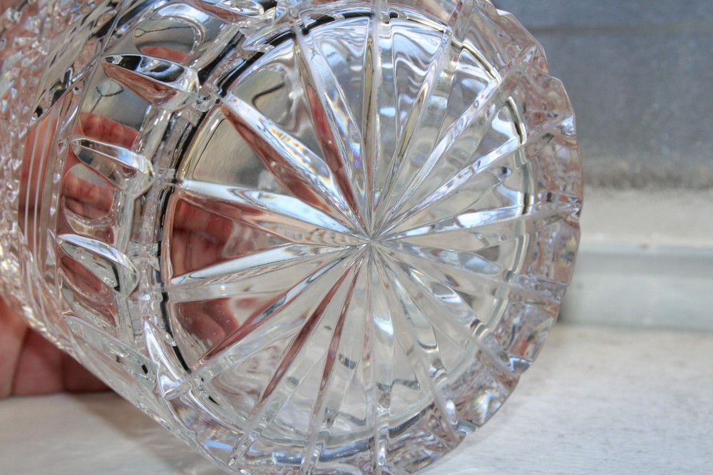 Elegant Cut Crystal Biscuit Barrel Cookie Jar