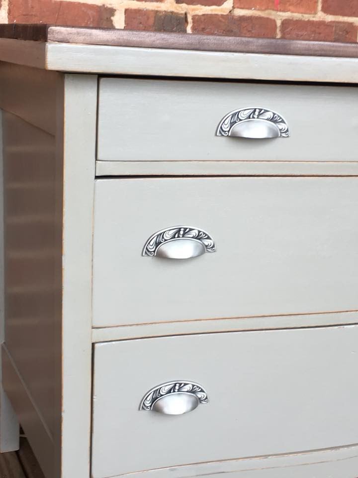 3" Paisley Cup Pull Brushed Satin Pewter