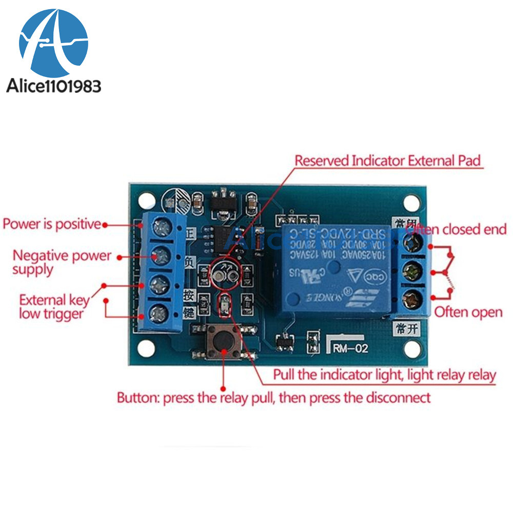 12V Bistable Bond Relay Car Stop Start Self-Locking Modification Switch Module