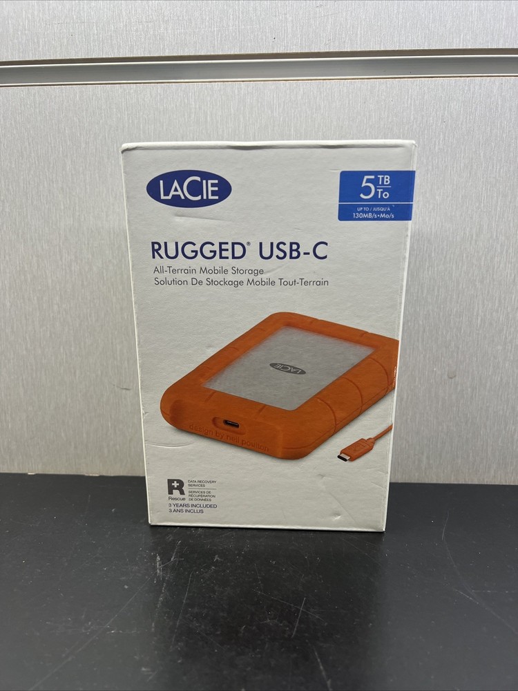 LaCie Rugged USB-C 5TB Portable Hard Drive