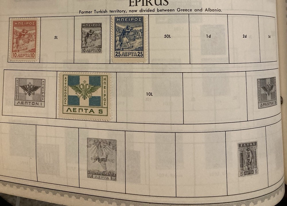Epirus Stamps (3 Unused H) Marksman, Double-headed Eagle