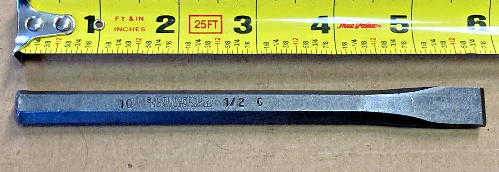 Genuine Baltimore Toolworks Vintage Cold Chisel 1/2" USA Made