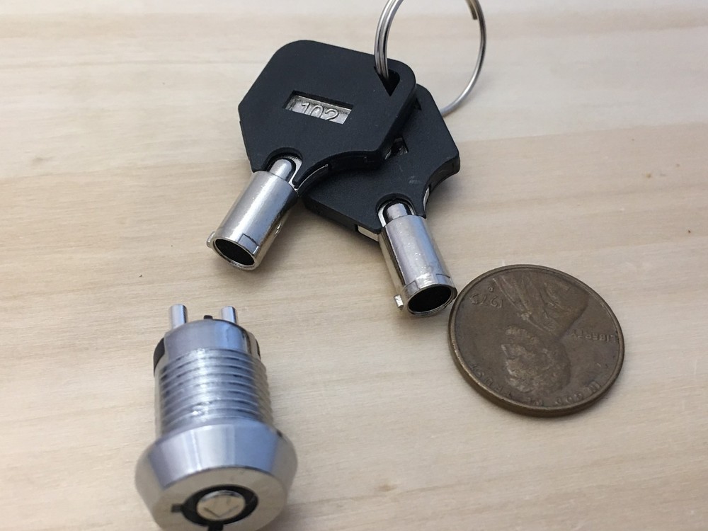 2 sets Key Ignition 12mm Switch OFF-ON Lock metal lock security C33