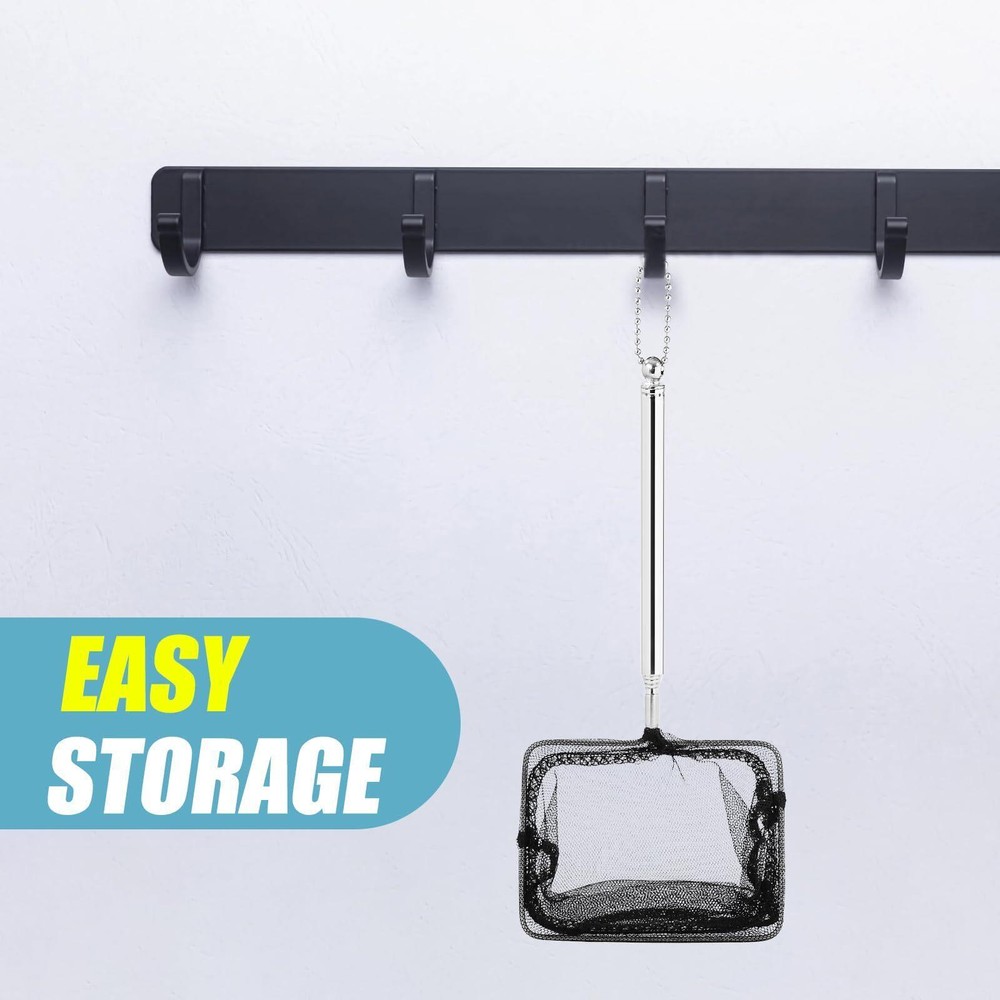 Aquarium Net with Extendable Long Handle, Adjustable Wastes Skimming Cleaning