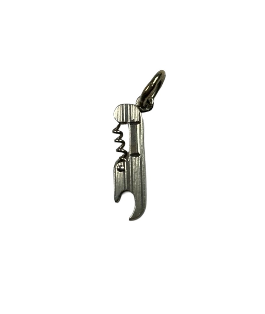 White Metal Corkscrew Wine Opener Bar Tool Charm