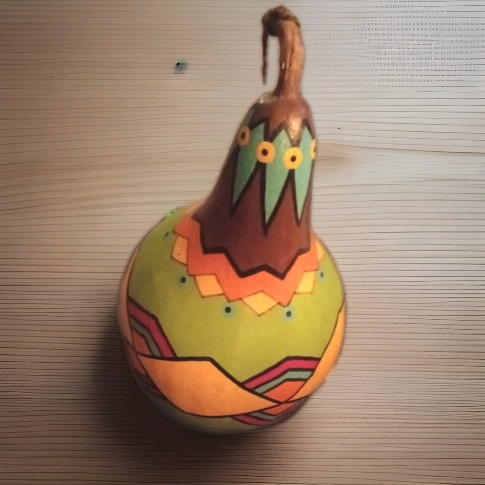 Hand Painted South Western Gourd