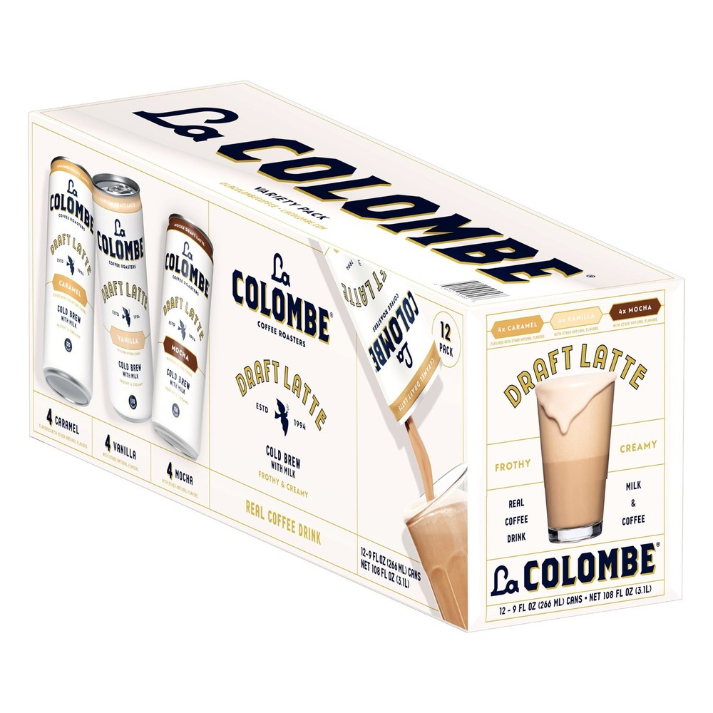 La Colombe Draft Latte Cold Brew Coffee, Variety Pack, 9 fl oz, 12-pack