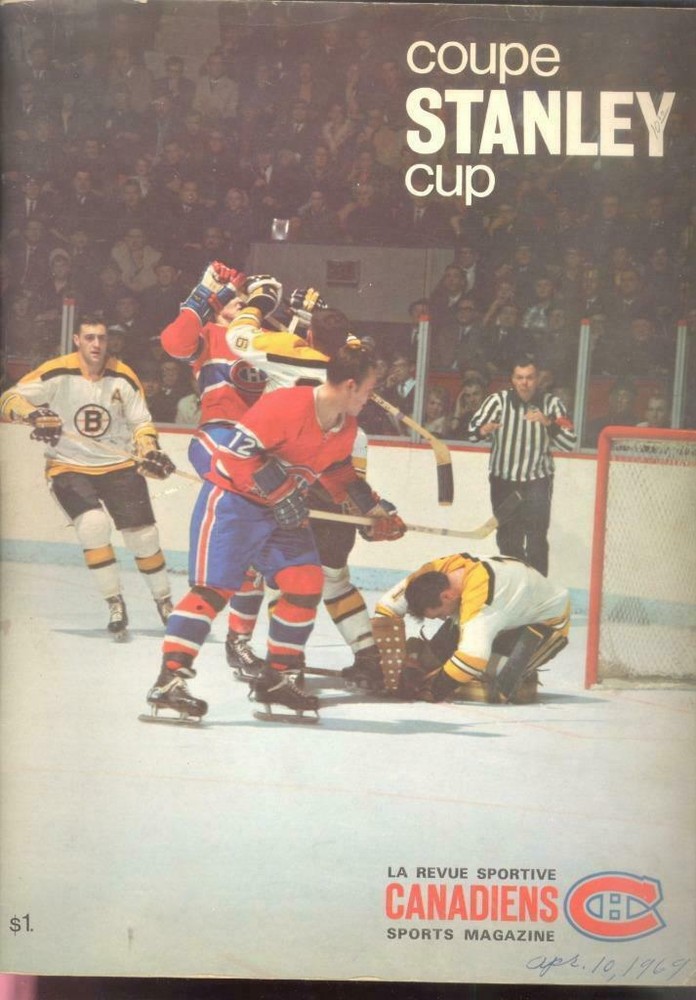 1969 CANADIENS BRUINS STANLEY CUP PROGRAM INSERT INTACT ROCKET RICHARD BOBBY ORR