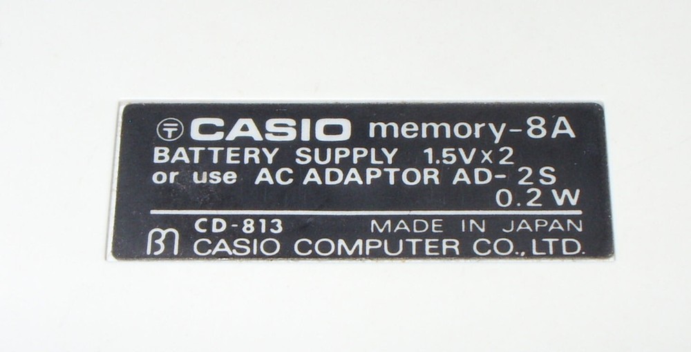 CASIO MEMORY-8A CALCULATOR WITH CASE, MODEL CD-813, ca 1975, WORKING