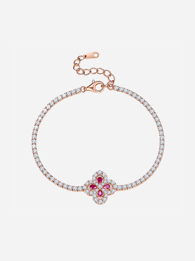 Ruby Flower Bracelet