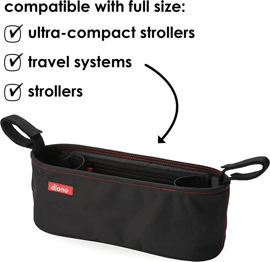 Diono Buggy Buddy Universal Stroller Organizer with Cup Holders, Secure Attachme