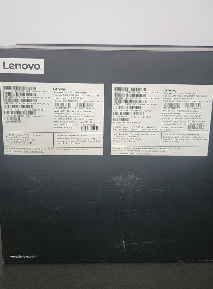 Lenovo Star Wars Jedi Challenges Augmented Reality Game Complete in Box