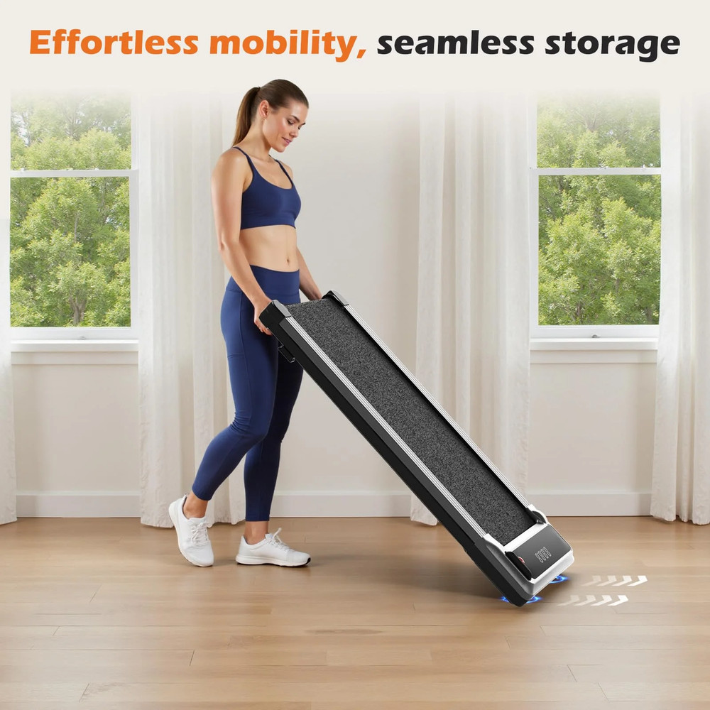 Compact Walking Treadmill for Small Spaces, Quiet Under-Desk Walking Pad with...