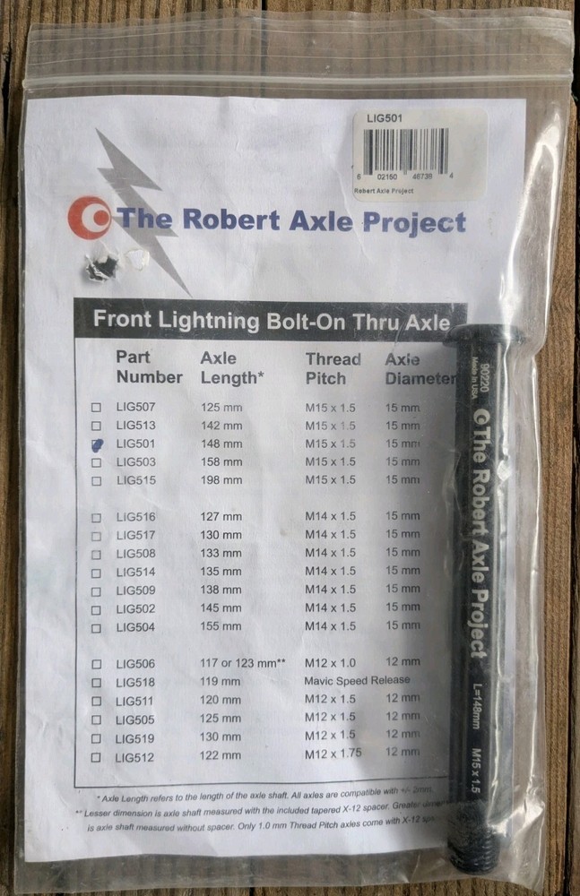 Robert Axle Project Lightning LIG501 Thru Axle