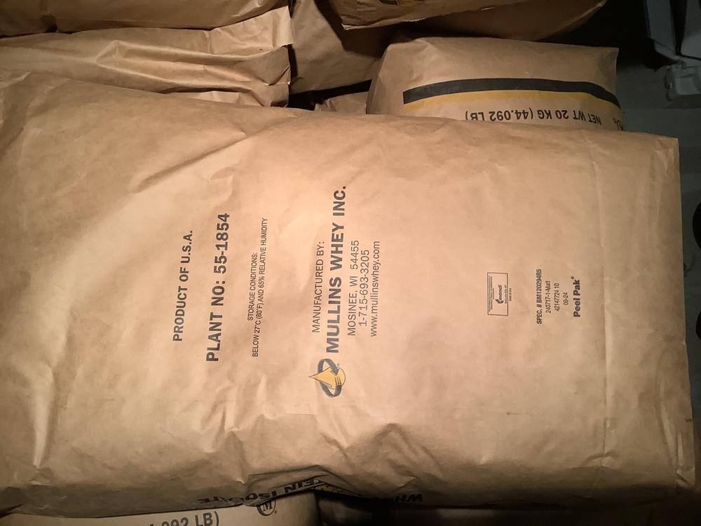 Bulk Whey Protein Isolate Unflavored 44lbs