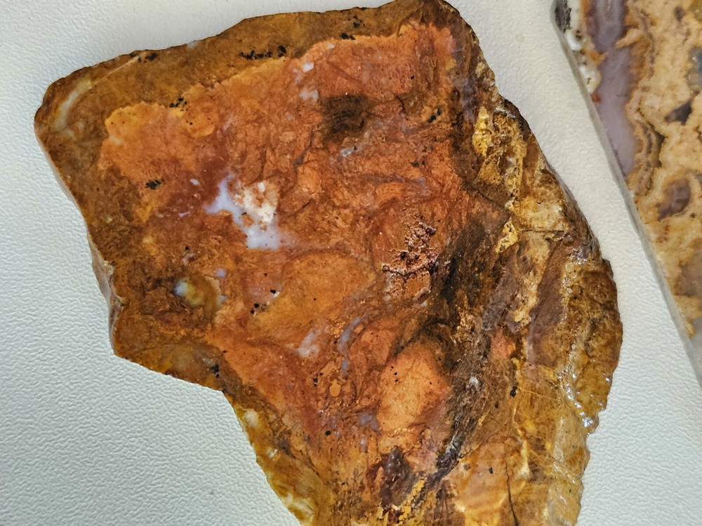 Three Miscellaneous Lapidary Slabs Plume Agate Lapidary 195 Grams