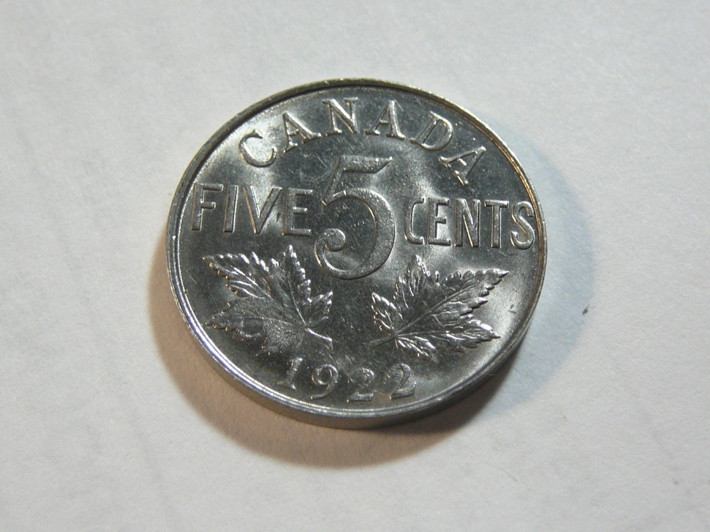 Canada 1922 5 cents High Grade with Mint Luster