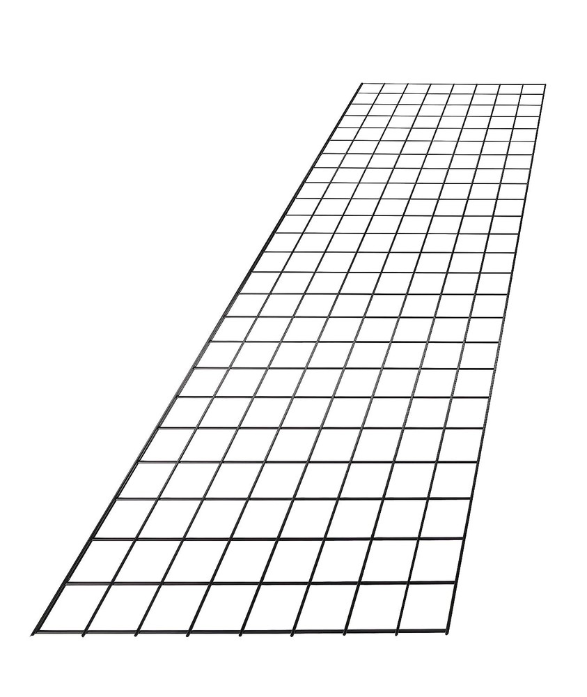 Gridwall Panel Display 2' x 6' Wire Grid Wall Black 2 Legs Standing Screen Metal