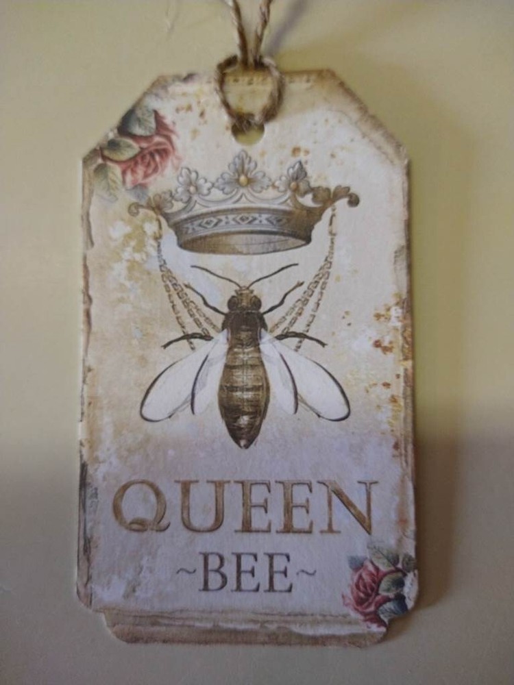 Handcrafted Gift Tags - Vintage Bees 6/set