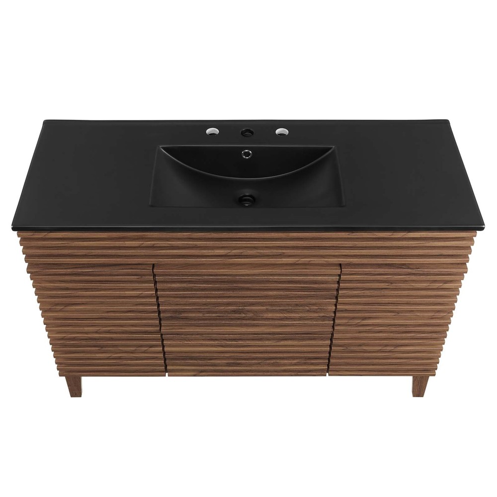 Modway Render 48" Single Bathroom Vanity in Walnut Black